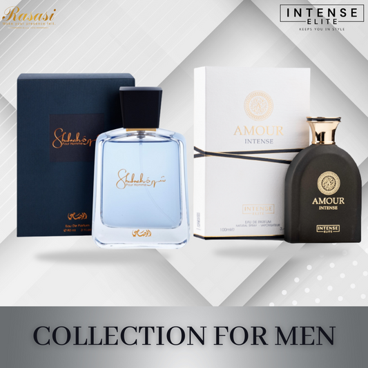 Men 2Pcs AMOUR Intense EDP-100ML & Shuhrah Pour Homme EDP-90 ML (3.0 oz)