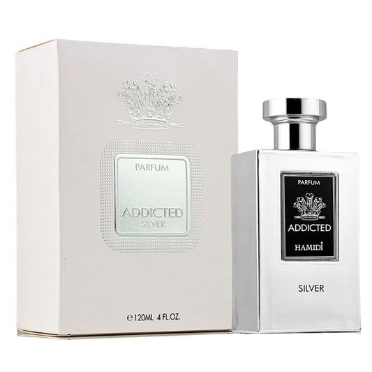 HAMIDI ADDICTED SILVER EDP Spray 120ML (4 OZ) By Hamidi | A Long Lasting And Intense Fragrance.