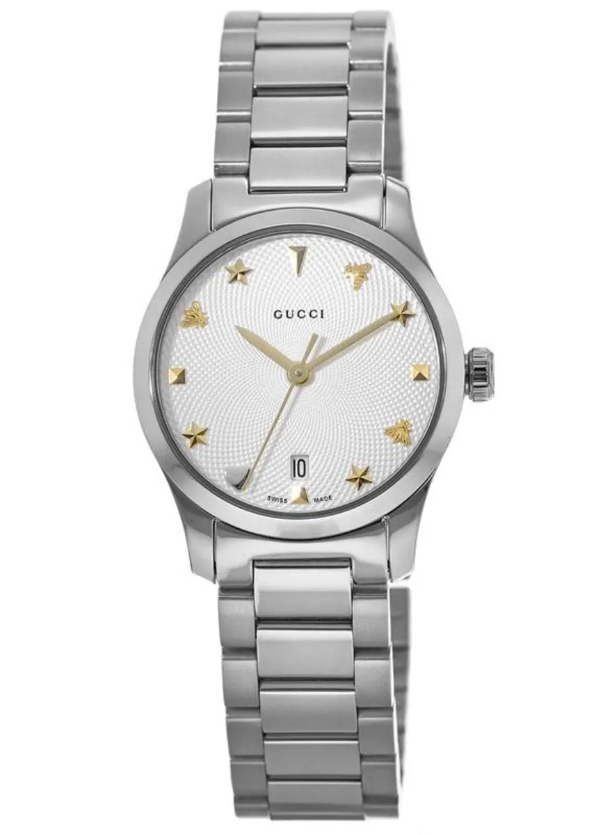 Gucci G-Timeless Silver Dial 27mm Steel Reloj de mujer