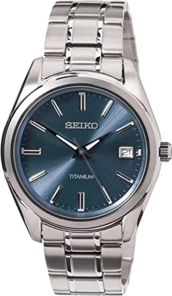 Seiko Analogue Blue Dial Titanium Reloj de hombre