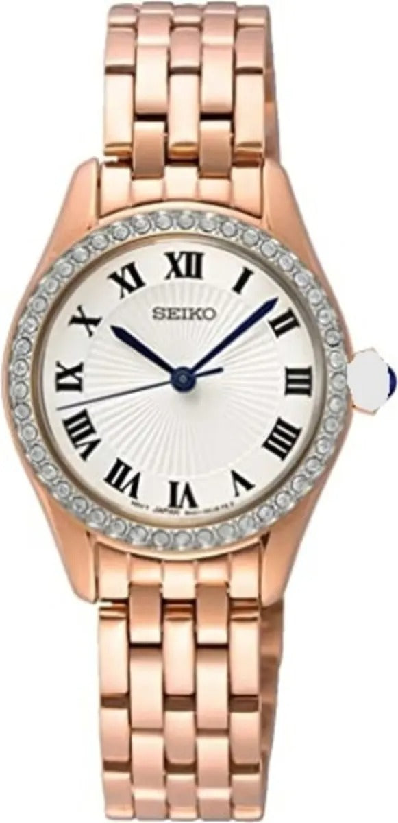 Seiko Analogue Silver Dial Rose Gold Steel Reloj de mujer