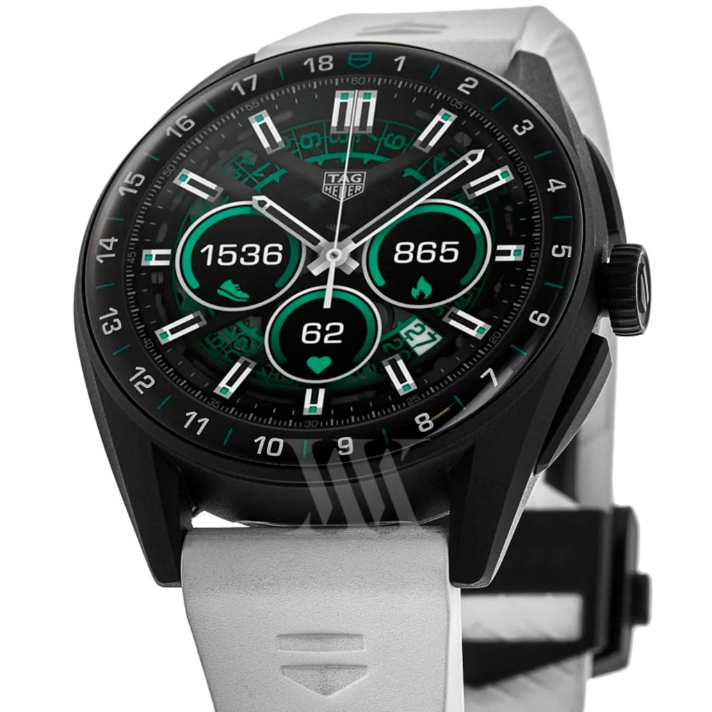 Tag Heuer Connected Calibre E4 - 42mm Special Golf Edition Digital Dial White Rubber Strap