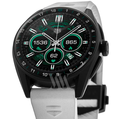 Tag Heuer Connected Calibre E4 - 42mm Special Golf Edition Digital Dial White Rubber Strap