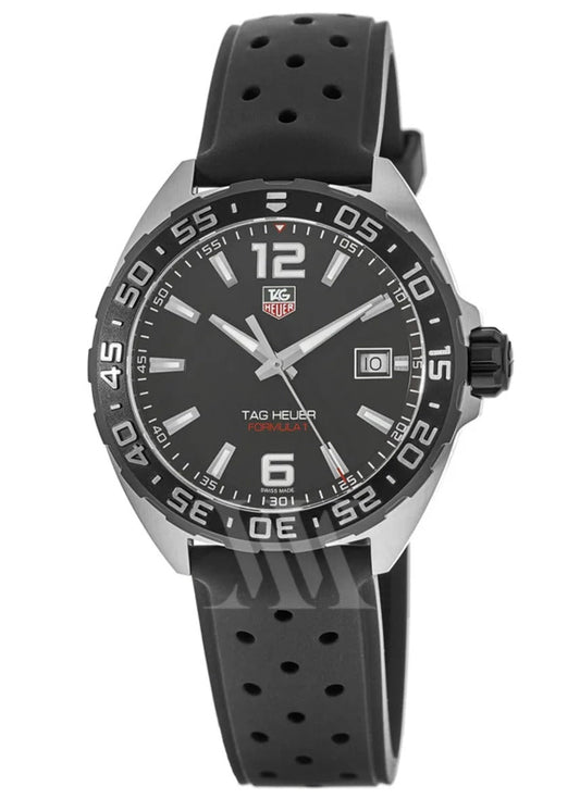 Tag Heuer Formula 1 Quartz Black Dial Rubber Strap Reloj de hombre