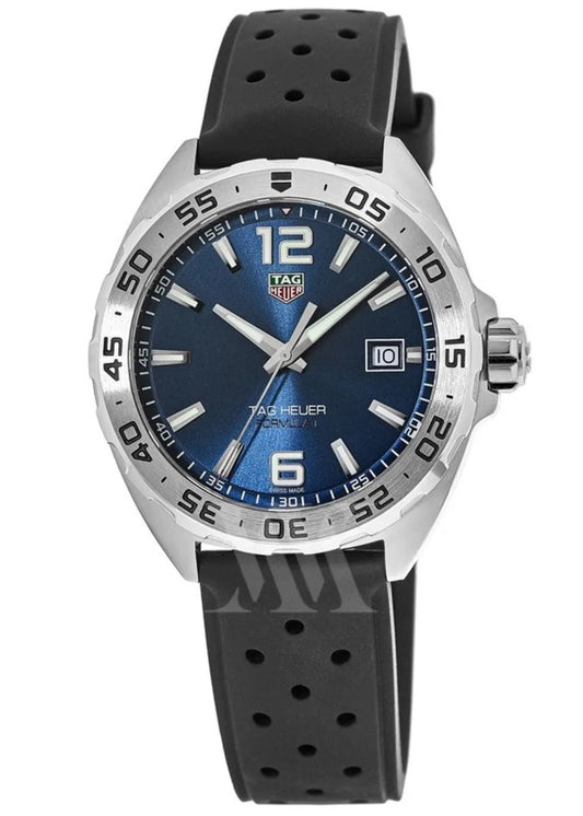 Tag Heuer Formula 1 Quartz Blue Dial Black Rubber Strap Reloj de hombre