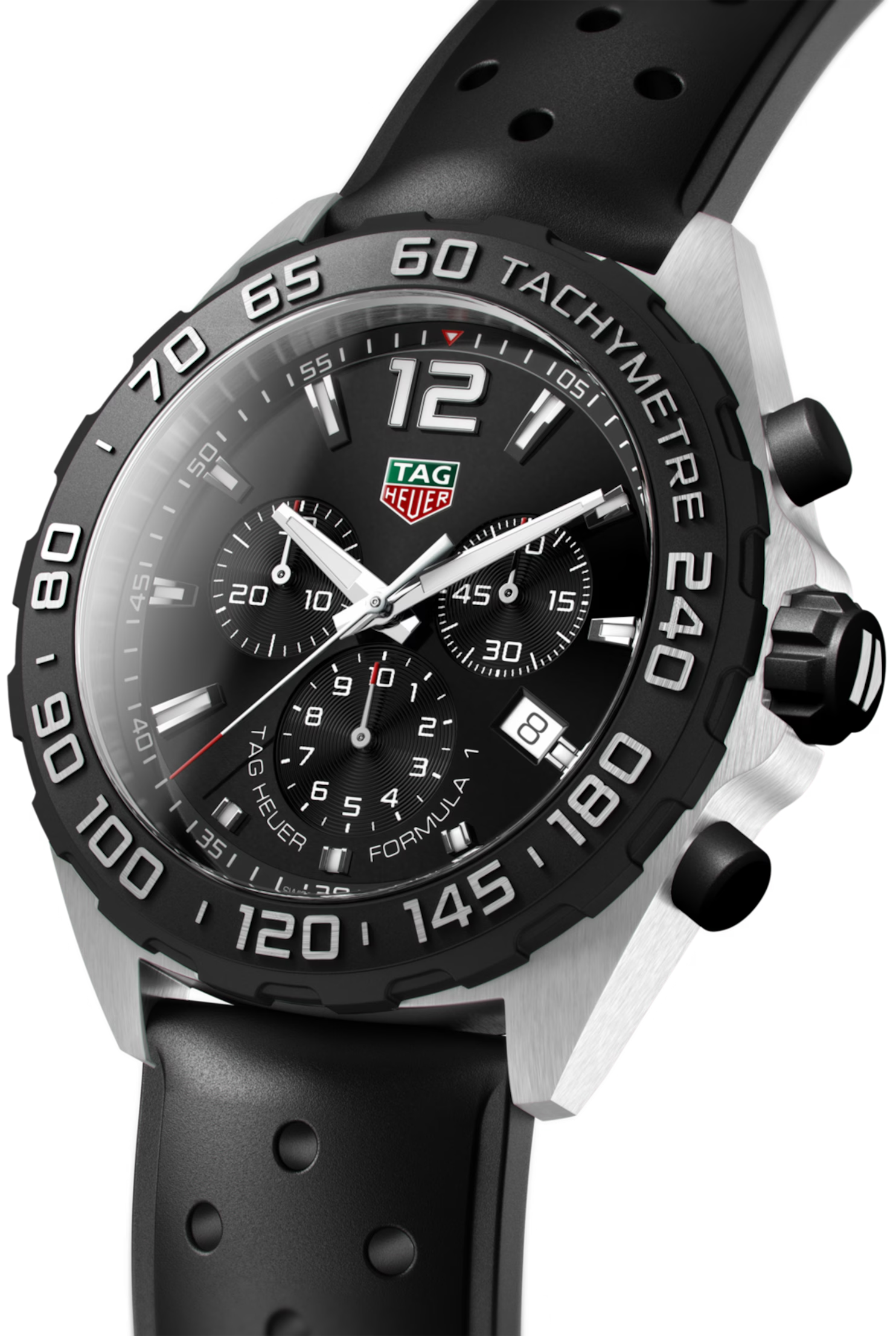 Tag Heuer Formula 1 Quartz Chronograph Black Dial Rubber Strap