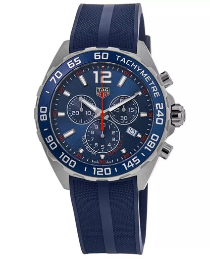 Tag Heuer Formula 1 Quartz Chronograph Blue Dial Rubber Strap Reloj de hombre