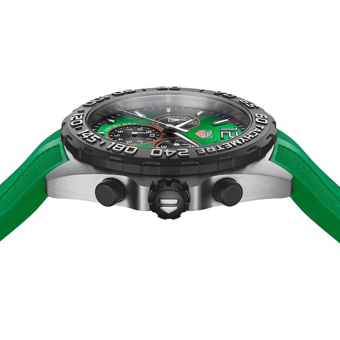 Tag Heuer Formula 1 Quartz Chronograph Green Dial Rubber Strap