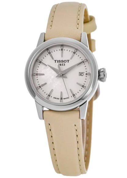 Tissot Classic Dream Lady Mother of Pearl Dial Leather Strap Reloj de mujer