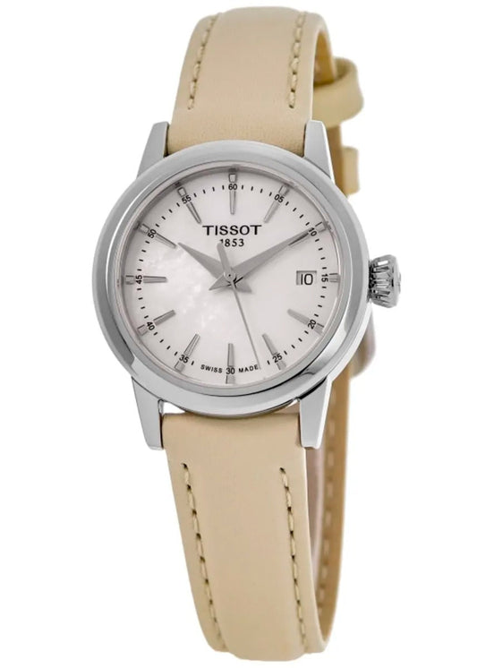Tissot Classic Dream Lady Mother of Pearl Dial Leather Strap Reloj de mujer