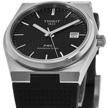 Tissot PRX Powermatic 80 Automatic Black Dial Rubber Strap