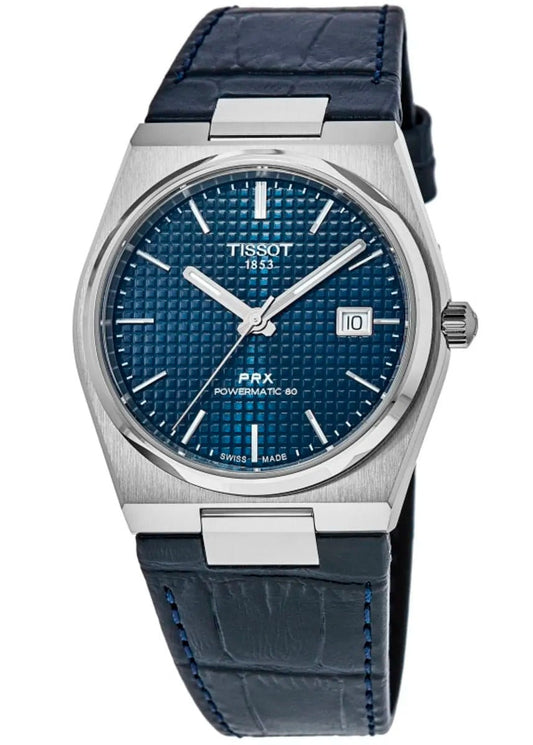 Tissot PRX Powermatic 80 Automatic Blue Dial Leather Strap Reloj de hombre