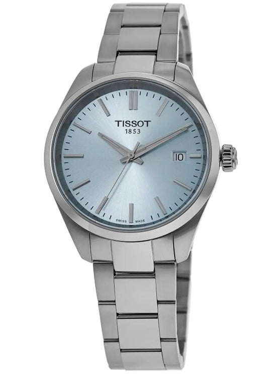 Tissot PR 100 Quartz 34mm Ice Blue Dial Steel Reloj de mujer