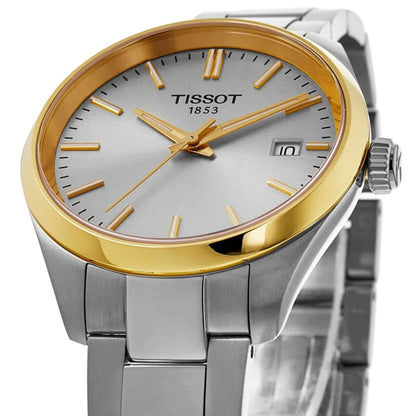 Tissot PR 100 Quartz 34mm Silver Dial Two-Tone Steel