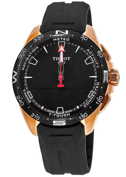 Tissot T-Touch Connect Solar Black Dial Rubber Strap Reloj de hombre