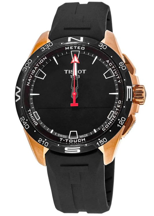 Tissot T-Touch Connect Solar Black Dial Rubber Strap Reloj de hombre
