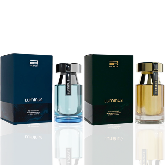 Luminus Pour Homme & Luminus Pour Femme - EDP Sprays 100ML (3.4OZ) By Rue Broca | Spicy, Fruity, Refreshing Fragrance. (Value Pack)