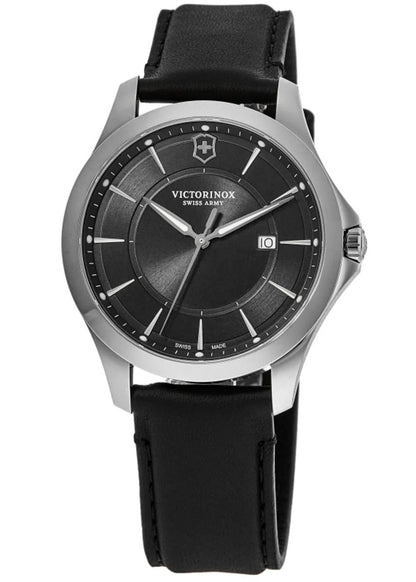 Victorinox Swiss Army Alliance Quartz Black Dial Leather Strap Reloj de hombre