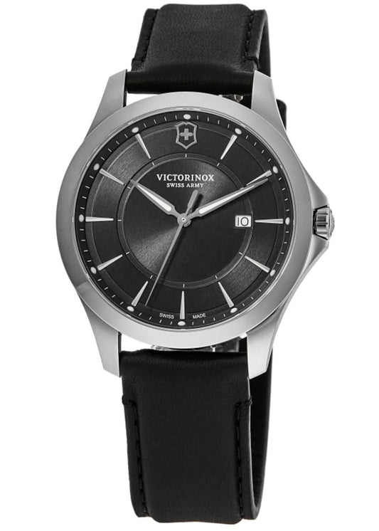 Victorinox Swiss Army Alliance Quartz Black Dial Leather Strap Reloj de hombre