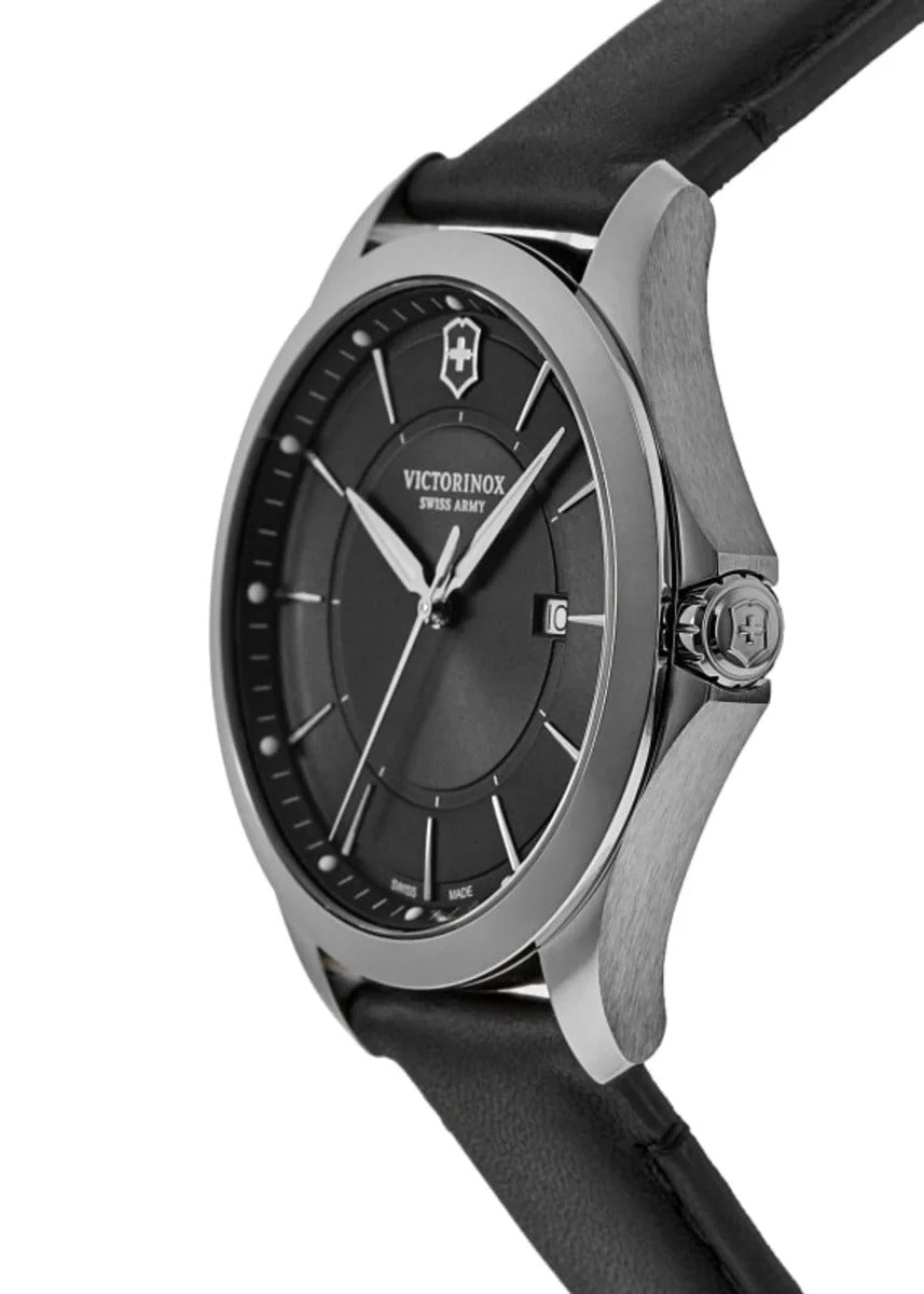 Victorinox Swiss Army Alliance Quartz Black Dial Leather Strap
