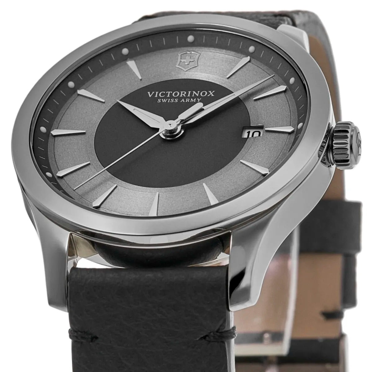 Victorinox Swiss Army Alliance Quartz Grey Dial Black Leather Strap