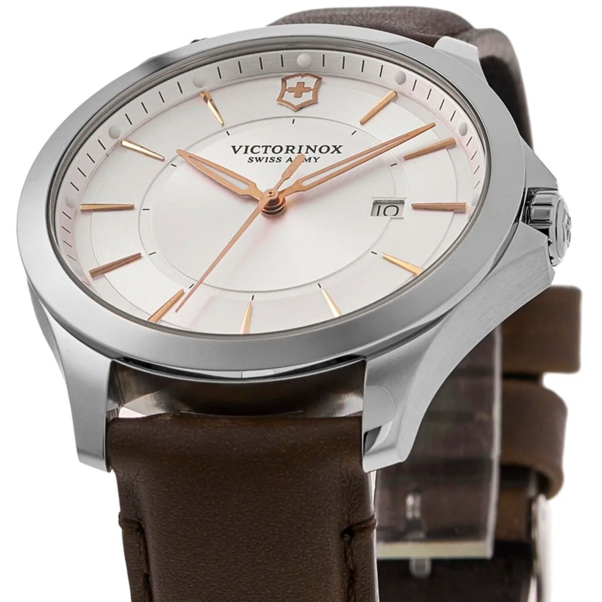 Victorinox Swiss Army Alliance Quartz White Dial Brown Leather Strap