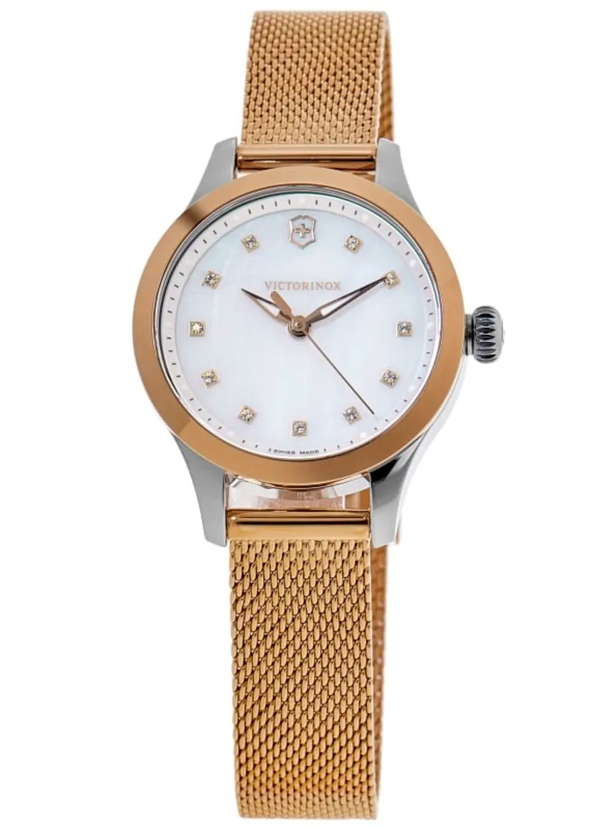 Victorinox Swiss Army Alliance XS Quartz Mother of Pearl Crystal Dial Two-Tone Steel Reloj de mujer