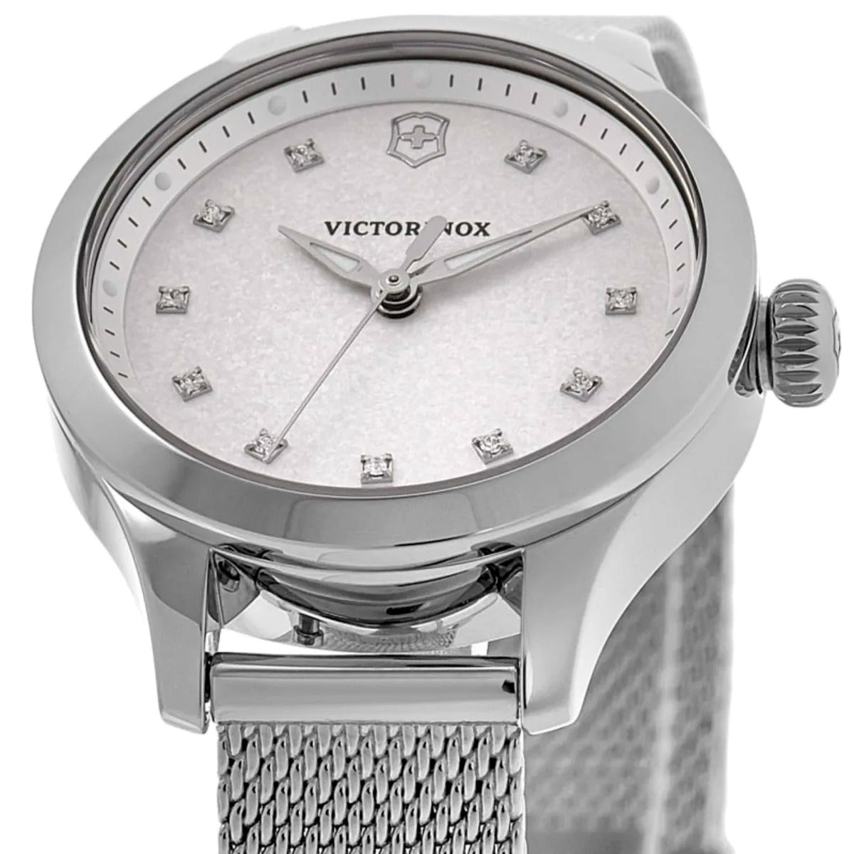 Victorinox Swiss Army Alliance XS Quartz Silver Crystal Dial Steel Mesh Band