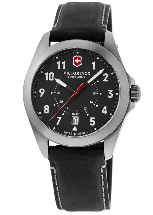 Victorinox Swiss Army Heritage Quartz Black Dial Leather Strap Reloj de hombre