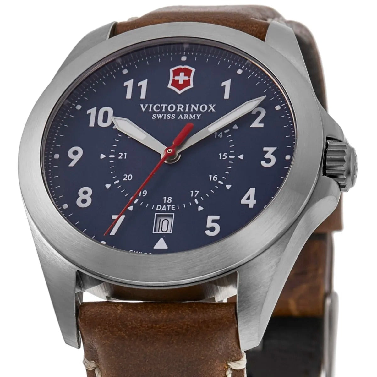 Victorinox Swiss Army Heritage Quartz Blue Dial Brown Leather Strap