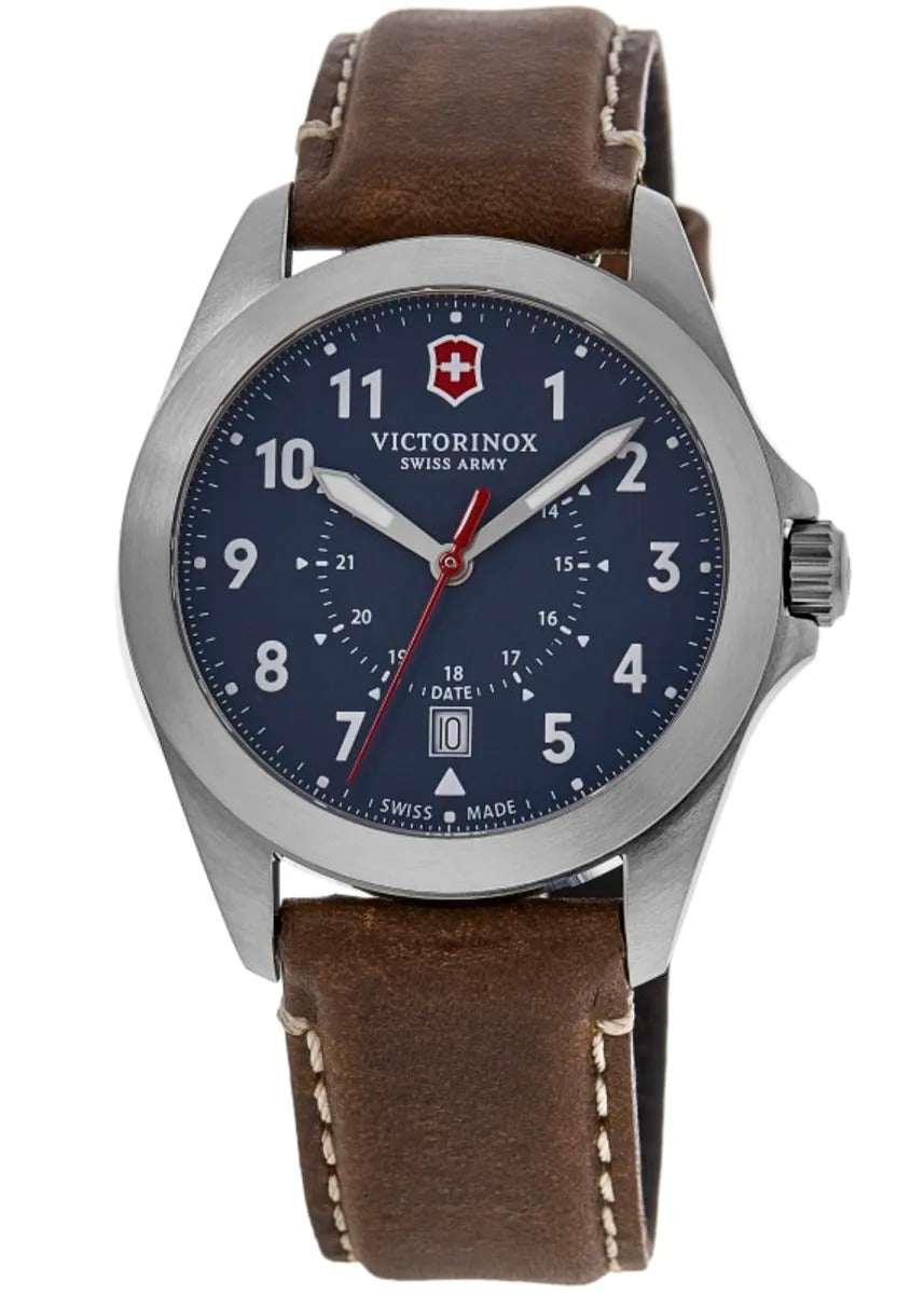 Victorinox Swiss Army Heritage Quartz Blue Dial Brown Leather Strap Reloj de hombre