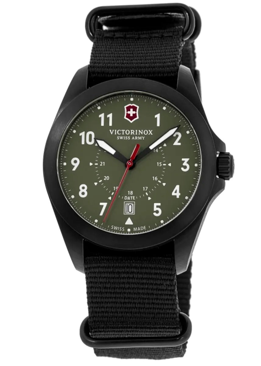 Victorinox Swiss Army Heritage Quartz Green Dial Fabric Strap Reloj de hombre