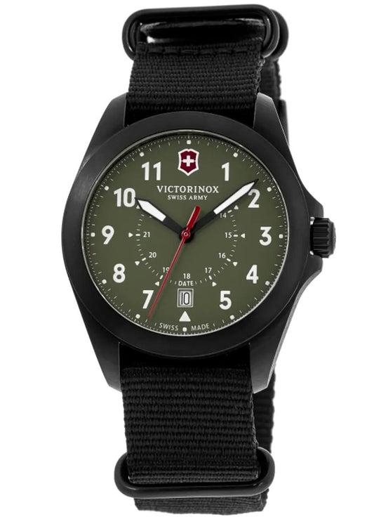 Victorinox Swiss Army Heritage Quartz Green Dial Fabric Strap Reloj de hombre