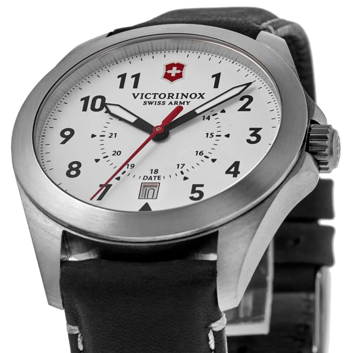 Victorinox Swiss Army Heritage Quartz White Dial Black Leather Strap