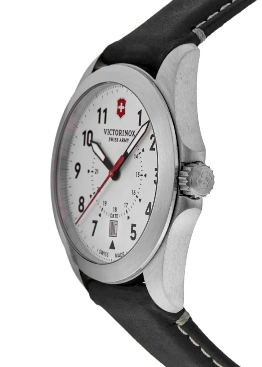 Victorinox Swiss Army Heritage Quartz White Dial Black Leather Strap