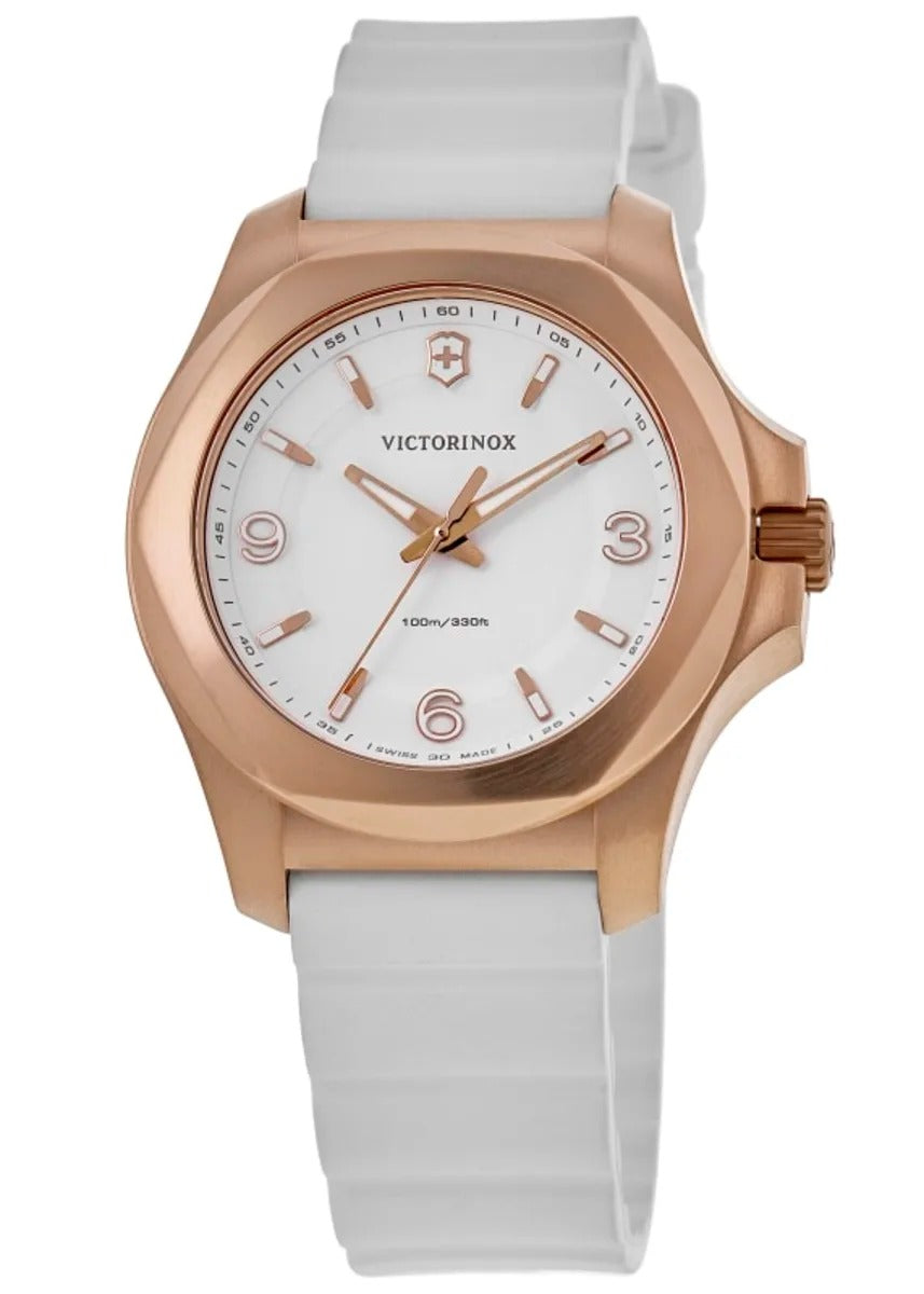 Victorinox Swiss Army I.N.O.X. V Quartz White Dial Rubber Strap Reloj de mujer