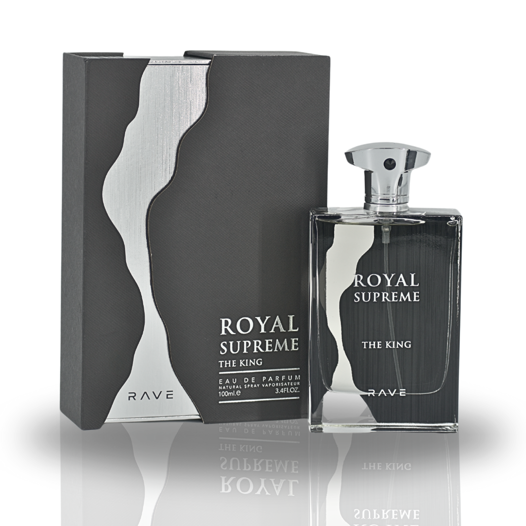Royal Supreme The King EDP Spray 100ML (3.4 OZ) by RAVE, Long Lasting Cologne, Perfume For Men & Women