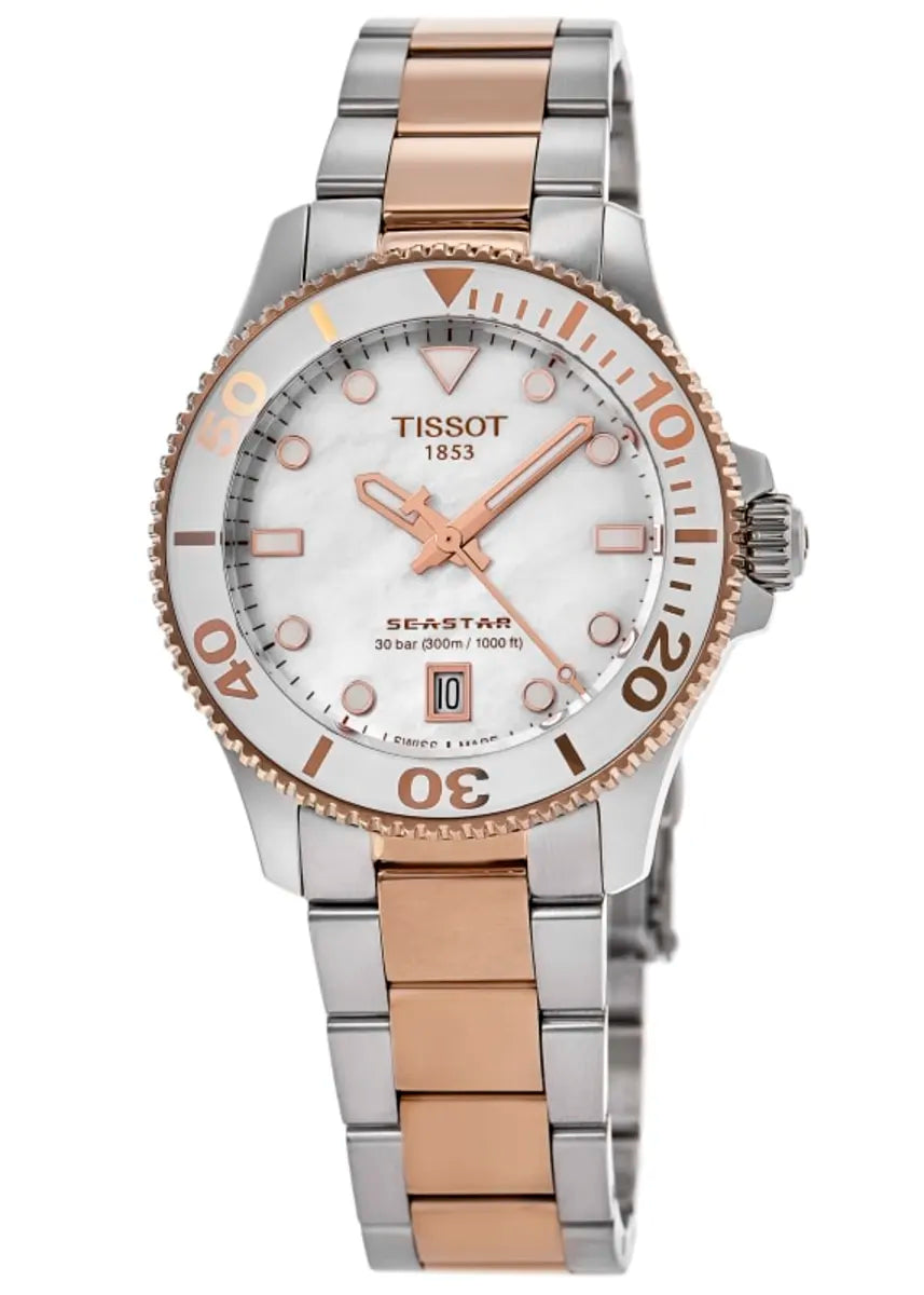 Tissot Seastar 1000 Quartz White Two-Tone Steel 36mm (T120.210.22.111.00)
