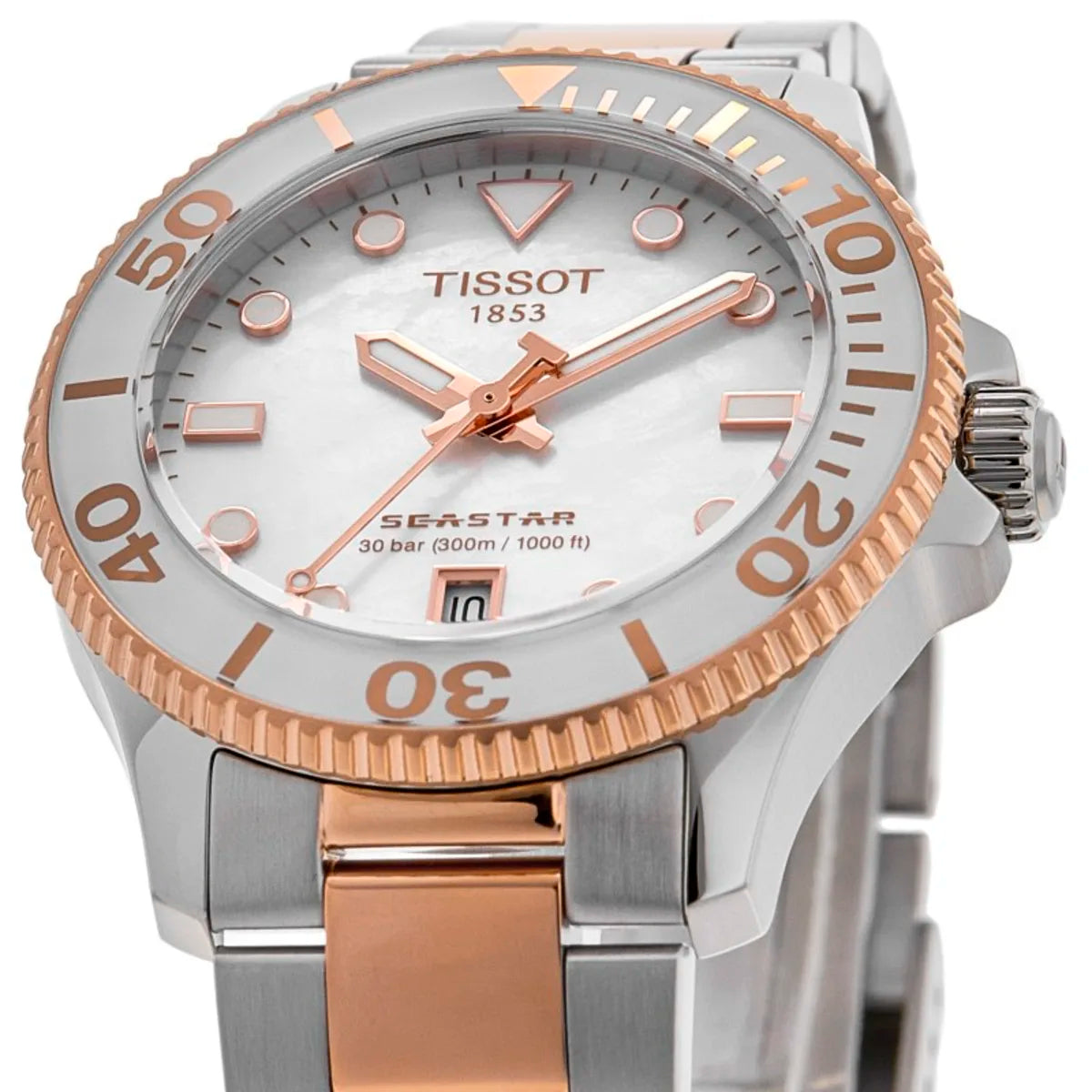 Tissot Seastar 1000 Quartz White Two-Tone Steel 36mm (T120.210.22.111.00)