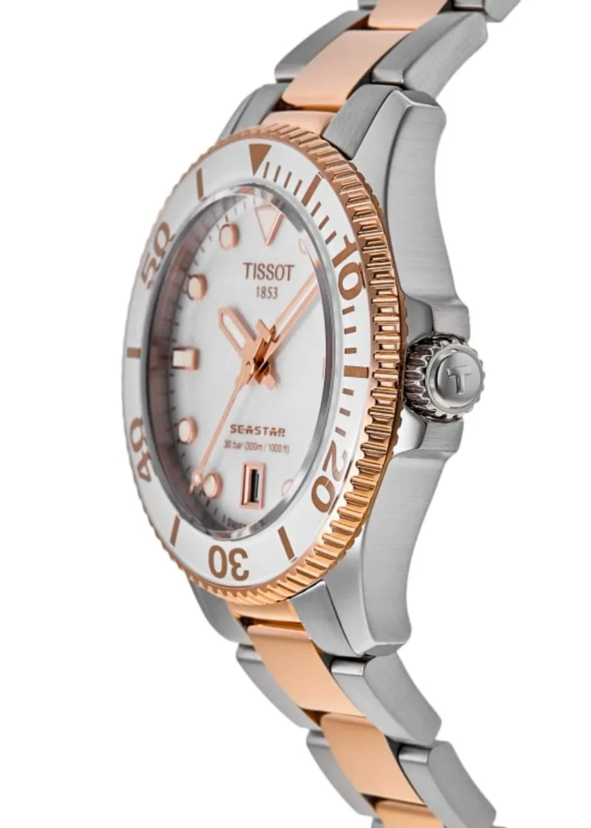 Tissot Seastar 1000 Quartz White Two-Tone Steel 36mm (T120.210.22.111.00)